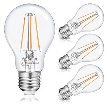 フィラメント電球 60W形相当 E26口金 LED電球 600LM 調光 Amazon | LVWIT フィラメント電球 60W形相当 E26口金 LED電球